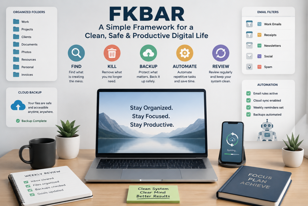 FKBAR: A Simple Framework to Clean Your Digital Life and Stay Productive FKBAR