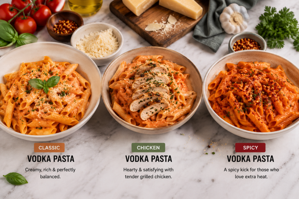 Easy Vodka Pasta Variations